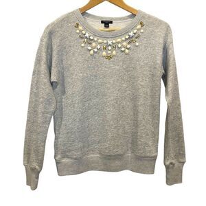 Ann Taylor Embellished Rhinestone Jeweled Crewneck Sweater Top - Women's XSP